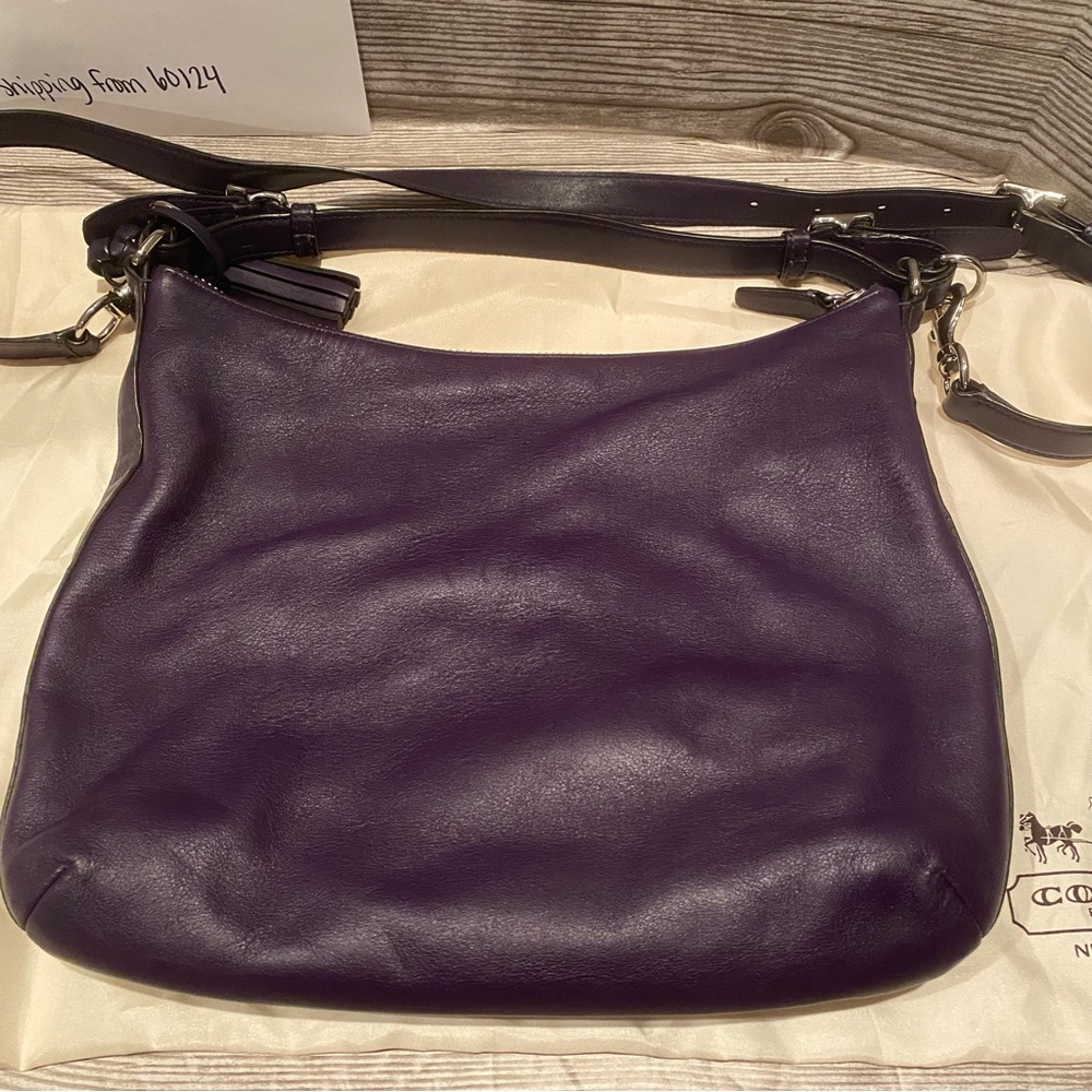 UEC Coach Purple Courtenay Purple Leather Legacy Hobo Bag - Picture 10 of 12